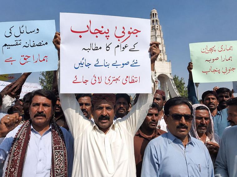 جنوبی پنجاب کے عوام کا انتظامی بہتری اور وسائل کی منصفانہ تقسیم کے لیے نئے صوبوں کا مطالبہ 00:01:29 -->